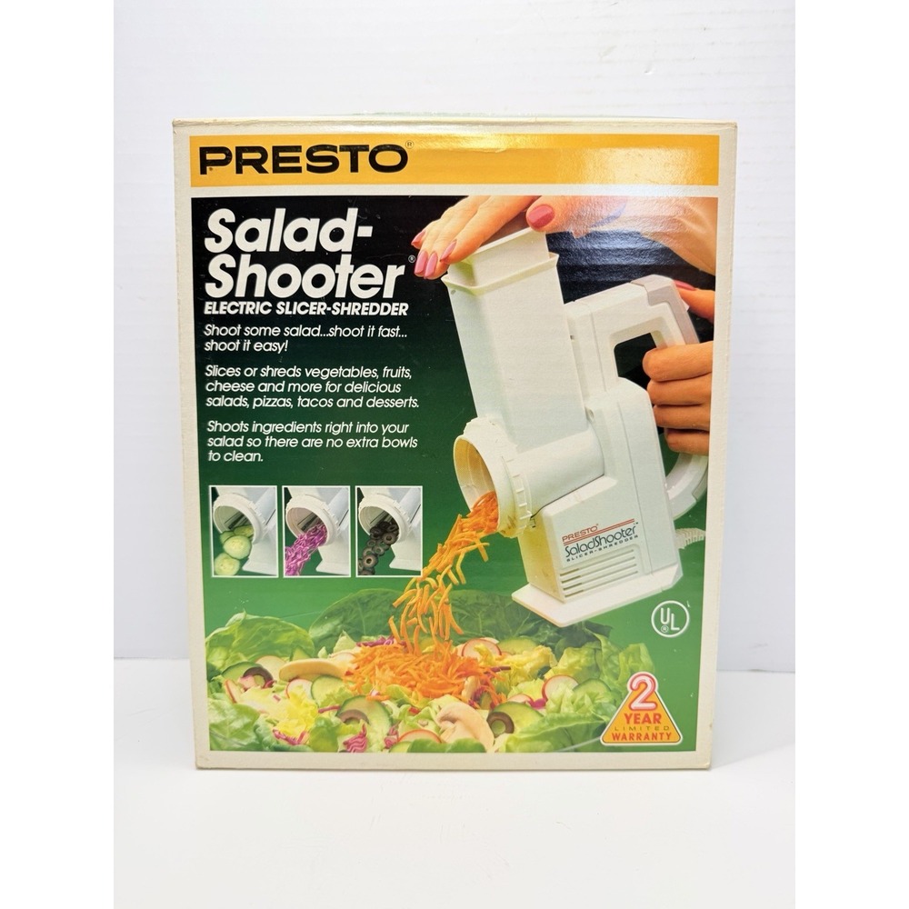 Vintage 1990's Presto SaladShooter 02910 Electric Slicer Shredder Open Box